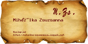 Mihálka Zsuzsanna névjegykártya